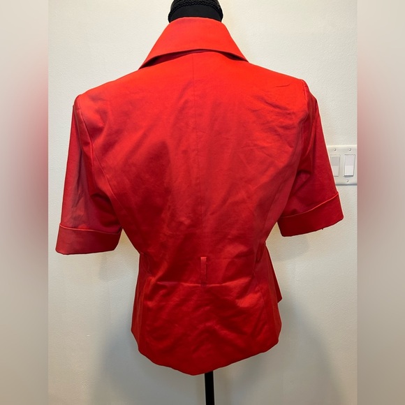 New York & Company Red Quarter Sleeve Coat - Size 6 - Picture 4 of 7